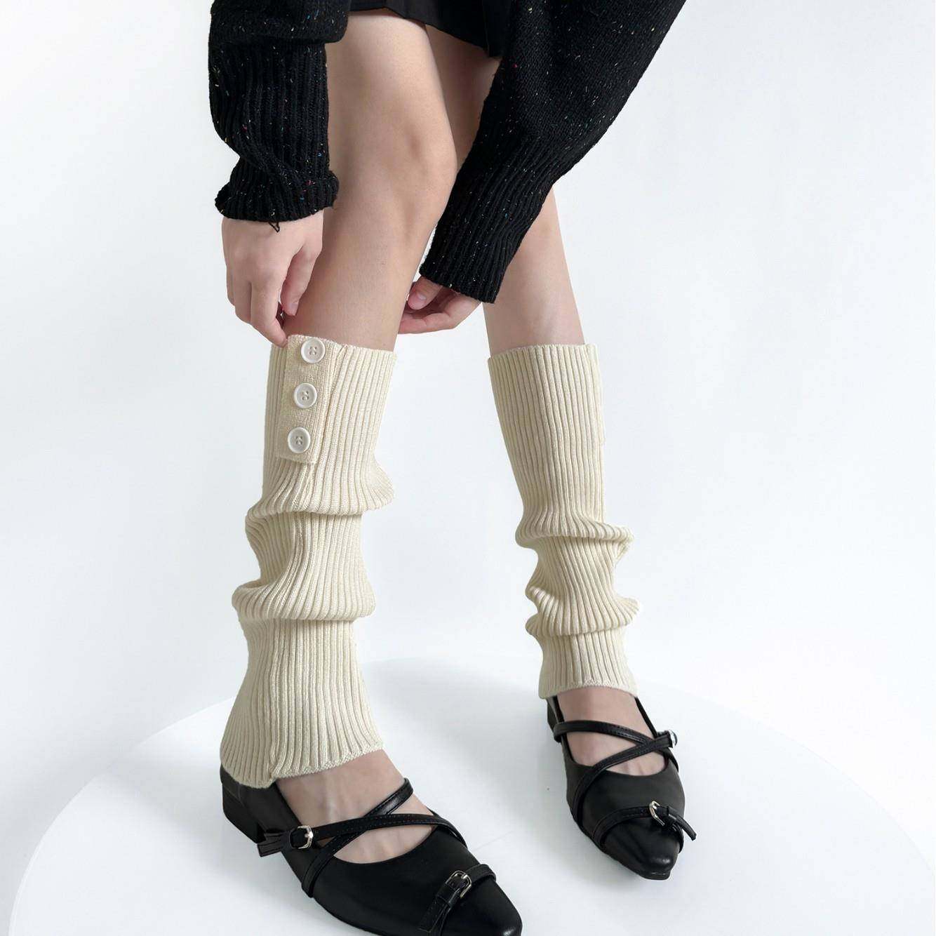 秋冬堆堆袜套女针织腿套保暖经典慵懒风质感纽扣袜套个性百搭春秋,女士内衣/男士内衣/家居服,短袜,淘宝优惠券,粉丝福利购,淘宝优惠卷