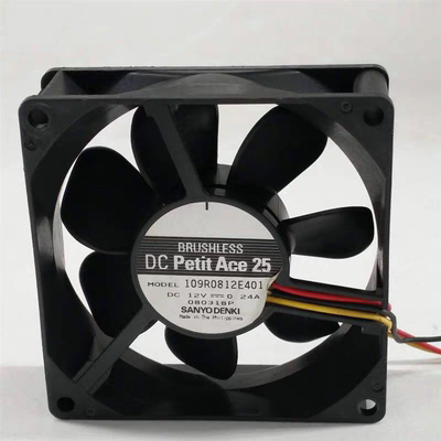 全新原装三洋109R0812E401 12V 0.24A变频器机箱散热风扇8025 8CM