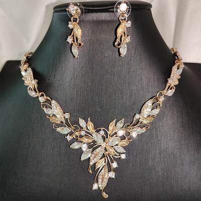 Noble Bridal Jewelry Set Women Bridesmaid Gift Leaf stal