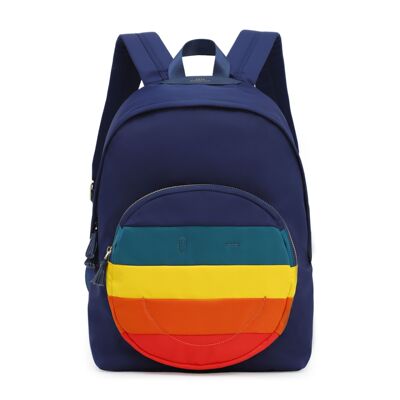 时尚彩虹笑脸紫色男女尼龙背包学生出游双肩包书包收纳通勤包