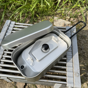 户外饭盒带盖带把手套氧化铝野营套碗旅行便当盒餐盒铝制饭盒