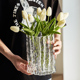 网红芬兰冰川极冻ins风花瓶玻璃透明客厅插花鲜花高颜值摆件餐桌