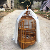 可脱底广式 广西底黄杨木门万字门签 画眉鸟笼36公分直径大号大码