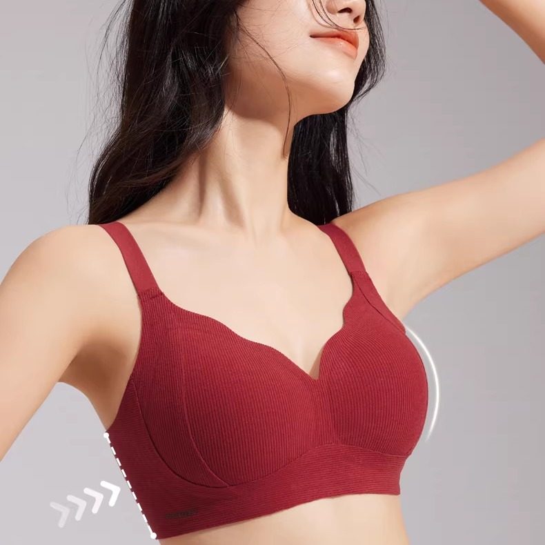 楷兰纯罗纹磨毛提拉内衣环保固定杯软支撑聚拢无痕无钢圈文胸SXJ