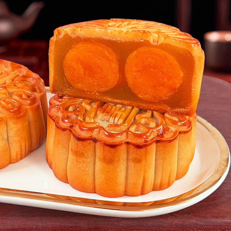 新货双黄白莲蓉月饼广州咸蛋黄散装广式手工传统中秋