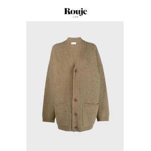 开衫 Life新款 Rouje V领宽松直筒针织羊毛混纺加厚毛衣女 现货