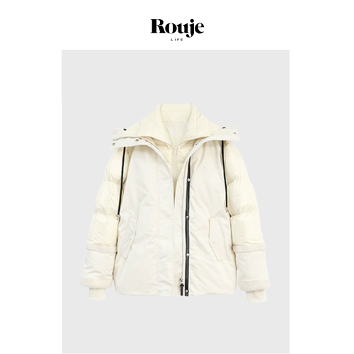 【现货】Rouje Life吴千语同款羽绒服女加厚保暖假两件白鸭绒外套