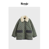 现货 Rouje Life Savi私服买手店 大棉服可拆卸毛领菱格纹外套