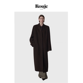 Rouje 现货 Life羊绒羊毛风衣百搭V领休闲暗扣双面毛呢大衣女