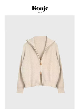 【现货】Rouje Life宋佳同款羊毛衫双拉链针织开衫毛衣外套上衣女