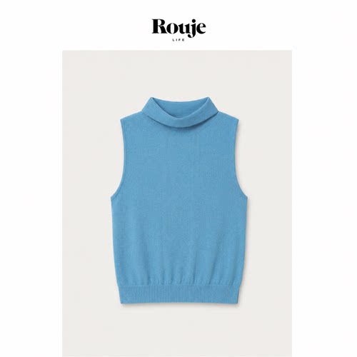 【现货】Rouje Life博主NaNa同款垂荡半高领定制针织背心休闲上衣