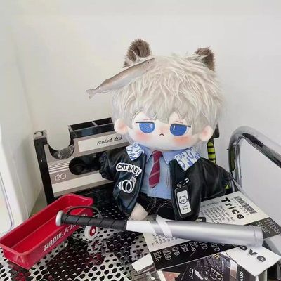 【警班皮衣】20厘米无属性现货棉花娃娃娃衣警班皮衣套装20cm男娃