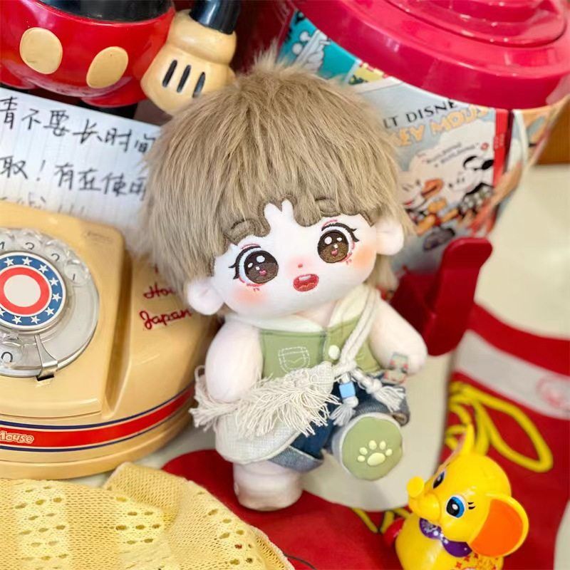 20CM朱正廷仙子正棉花娃娃衣服套装可爱豆毛绒玩具明星公仔出生证