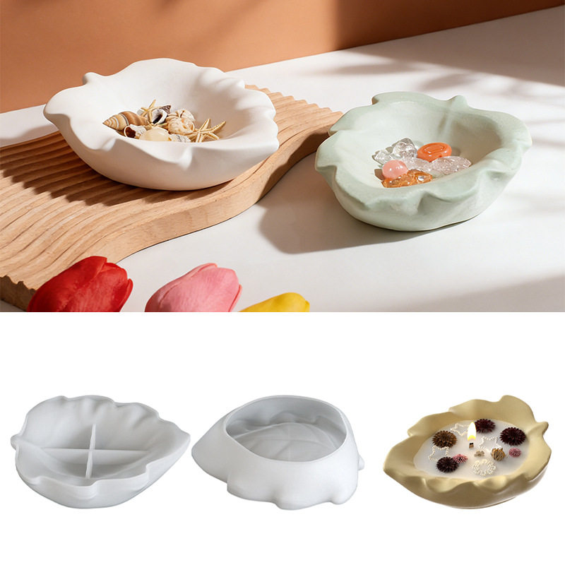 新品树叶香薰蜡烛烛台模具diy石