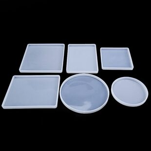 DIY水晶滴胶压泥板摆台镜面硅胶模具长方形正方形椭圆形硅胶模具