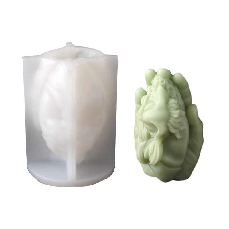 3d立体手捧狐狸香薰蜡烛模具DIY