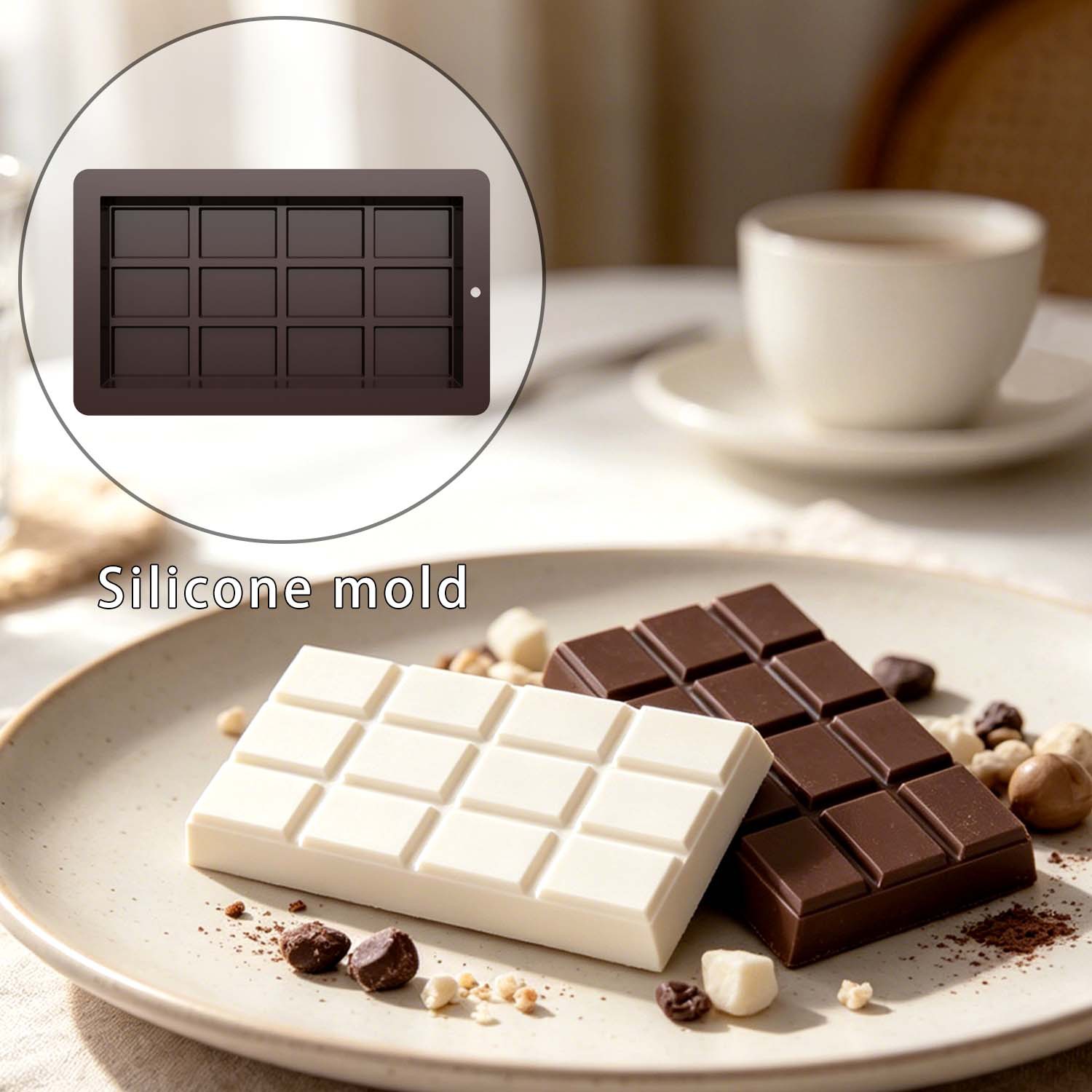 diy食品级长条方格12连巧克力硅