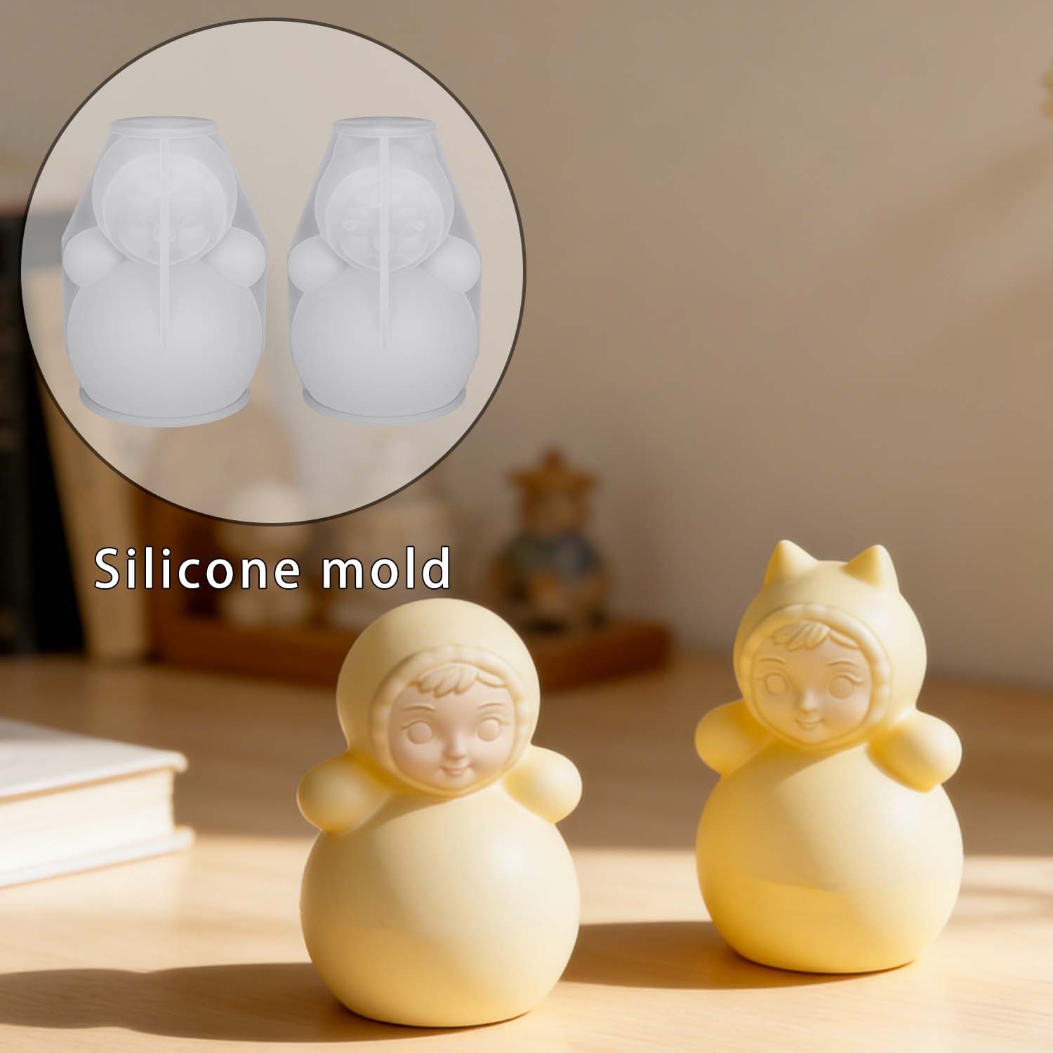 diy滴胶模具俄罗斯娃造型石膏摆