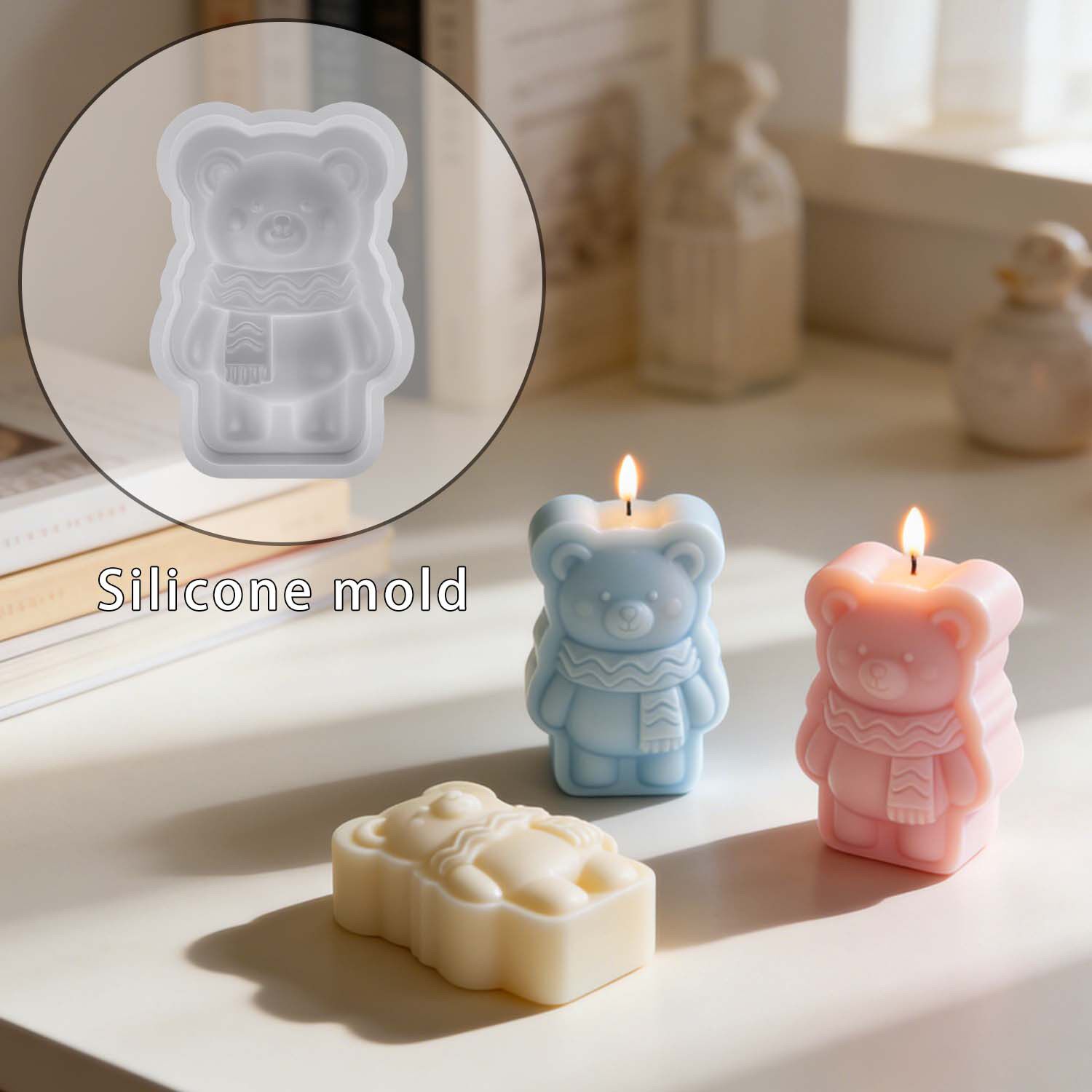 小熊香薰蜡烛硅胶模具diy手工创