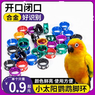 小太阳鹦专用鹉脚环鸟用识别环开口闭口活扣超轻放飞电镀钛合金雏
