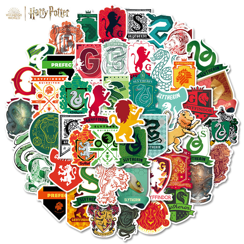 正版联名哈利波特周边贴纸50张手账素材海报墙冰箱贴画赫敏学院hp