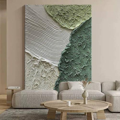奶油风手绘油画意式抽象轻奢客厅装饰画现代高级感餐边柜玄关挂画