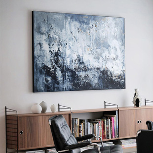 客厅背景墙装饰画现代轻奢高级感手绘肌理挂画大尺寸抽象餐厅壁画