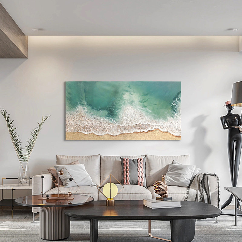 沙发背景墙装饰画高档肌理挂画横2024新款轻奢高级感简约现代客厅