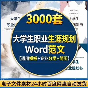 大学生职业生涯规划书word模板范文工作就业求职指导发展计划