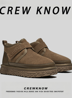 【法国CREW KNOW专柜】男鞋时尚休闲高帮雪地靴防寒冬季厚底保暖