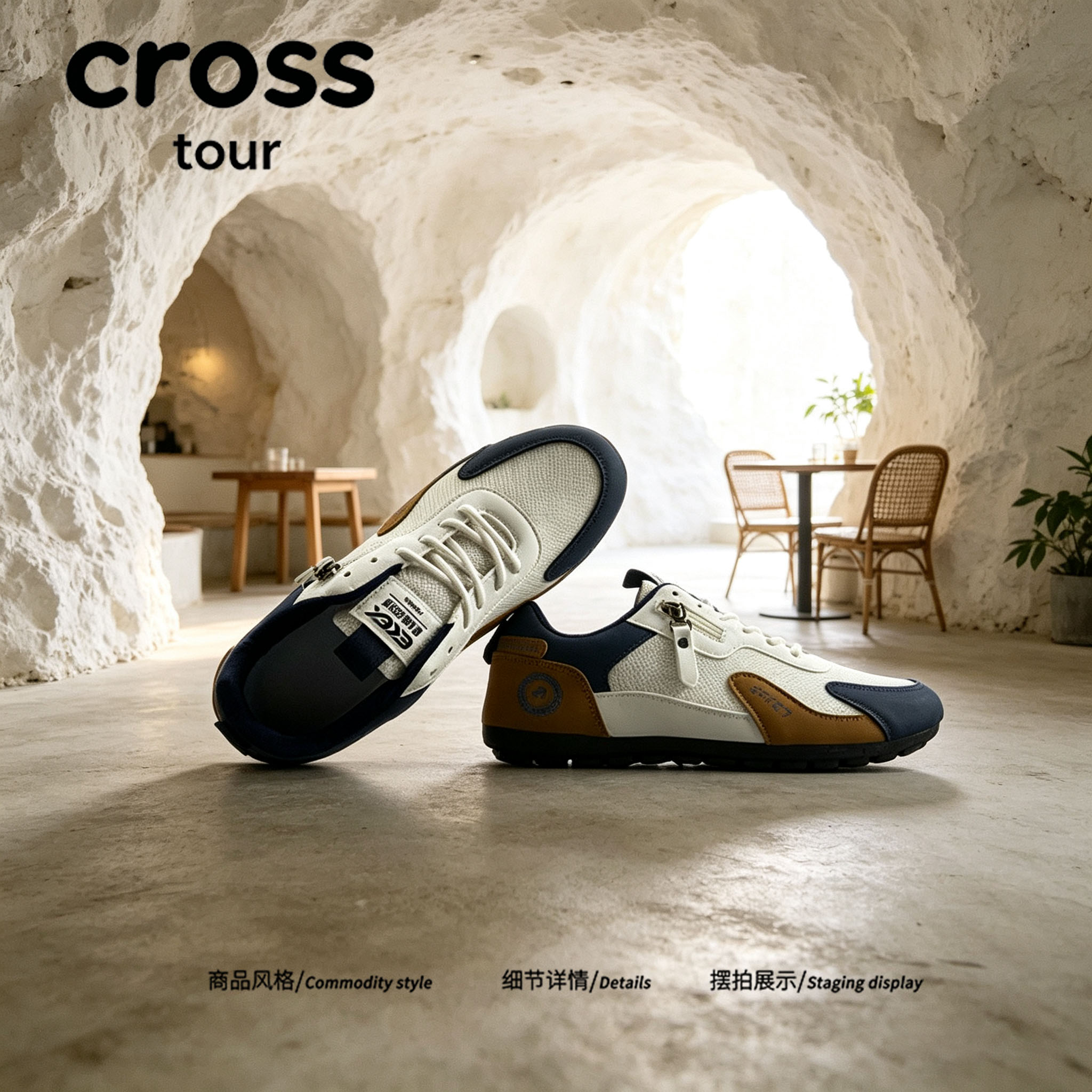 【休闲咖啡】Cross tour2026 新款薄款软底防滑复古慢跑训练鞋