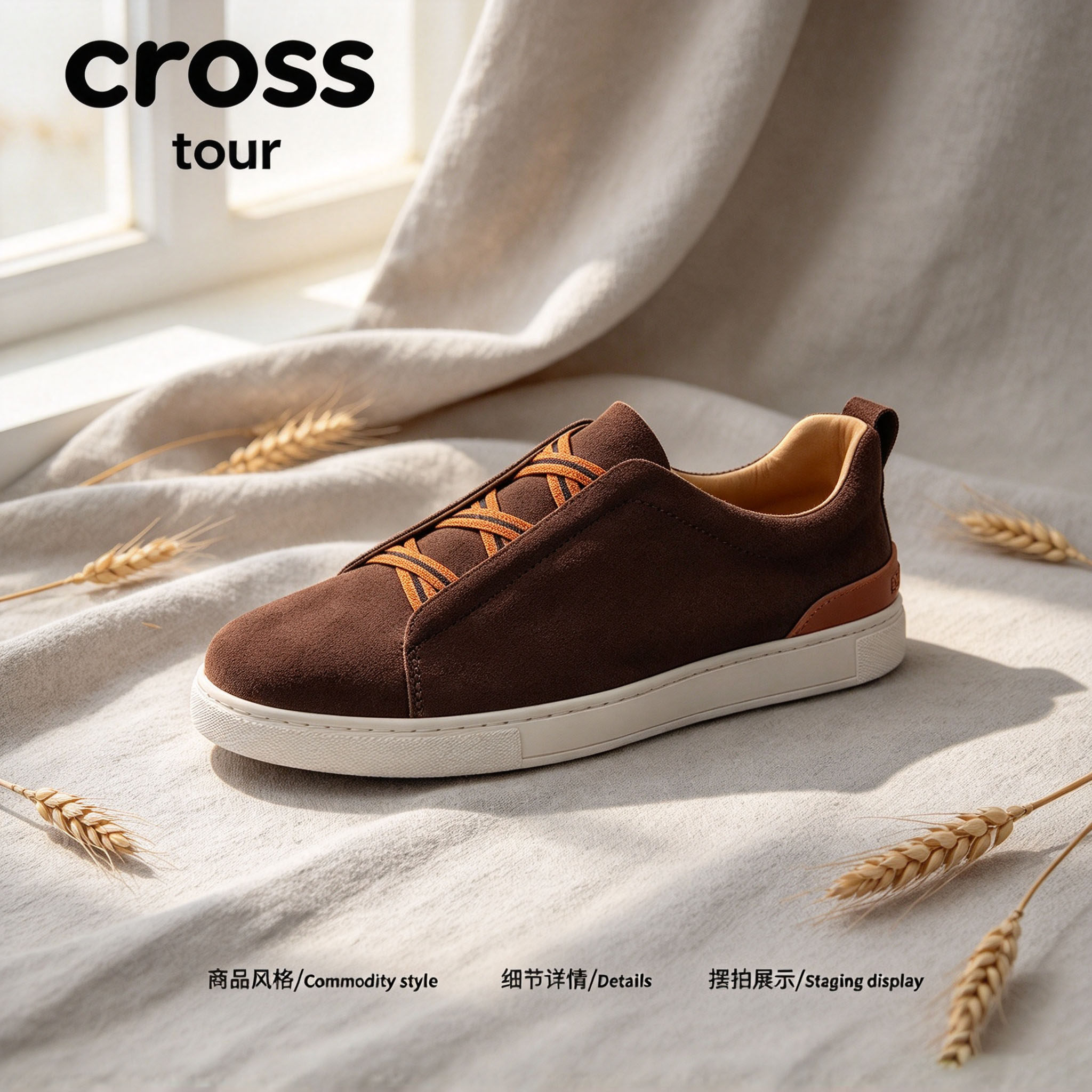 【素构潮型】Cross tour复古耐磨休闲板鞋翻绒面透气舒适低帮潮鞋