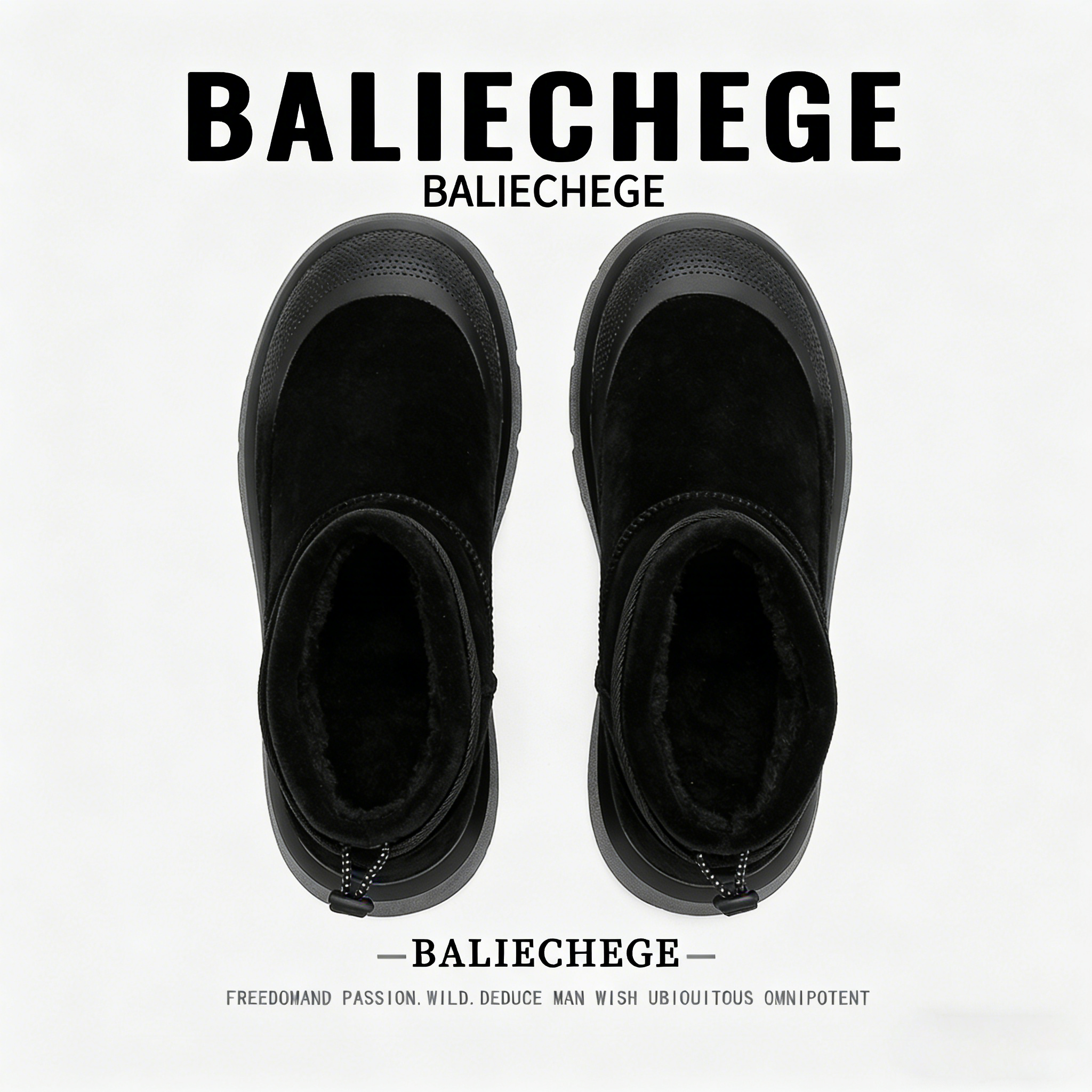 【法国BALIECHEGE专柜】2025年冬季短筒雪地靴防寒棉内里保暖男士