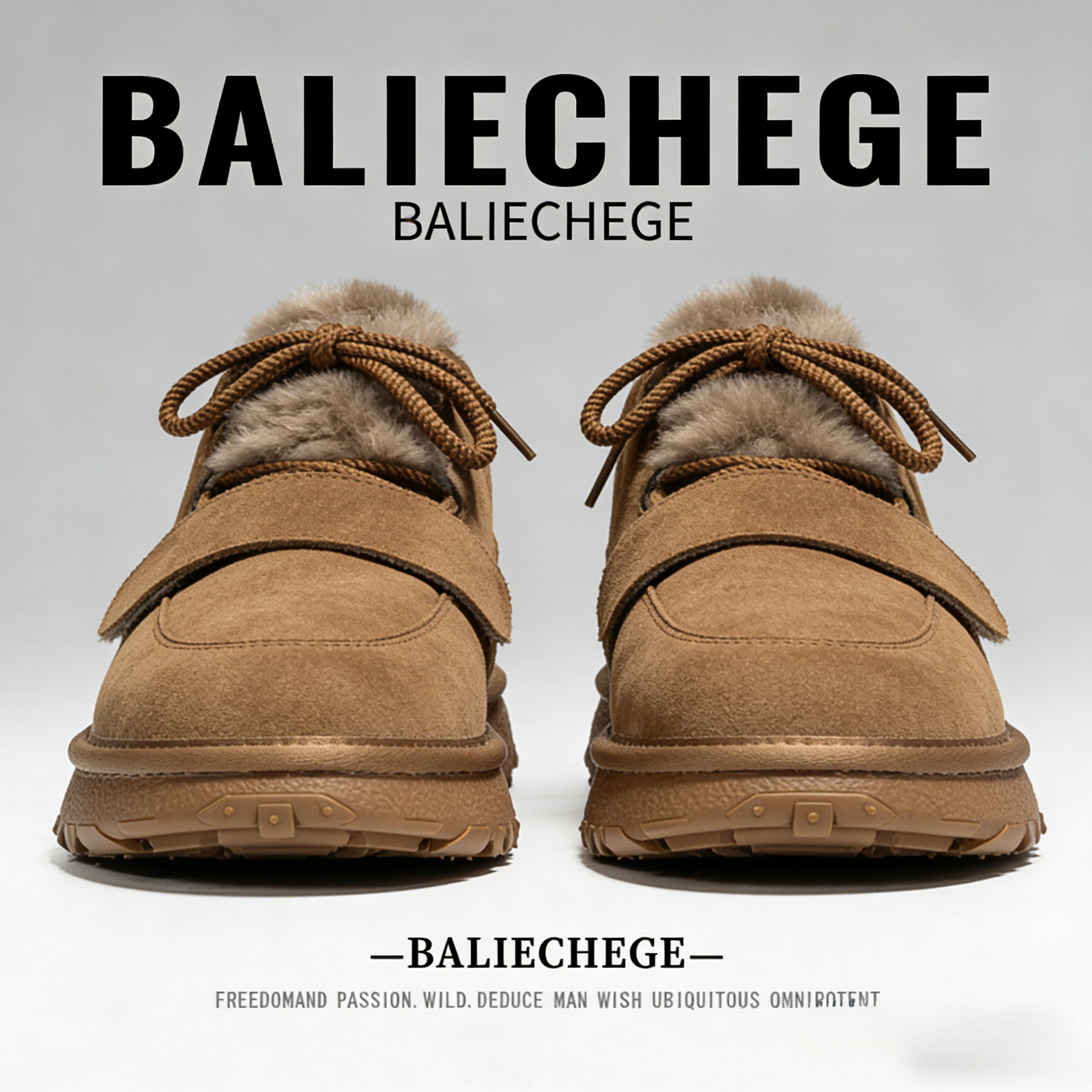 【法国BALIECHEGE专柜】男鞋时尚休闲雪地靴系带潮流冬季耐磨男士