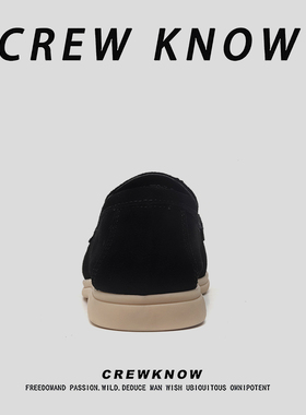 【法国CREW KNOW专柜】黑色系带休闲皮鞋纯色春秋日常皮革高品质