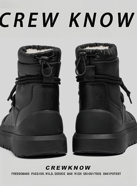 【法国CREW KNOW专柜】中帮户外鞋时尚潮流雪地靴男女款轻便冬季
