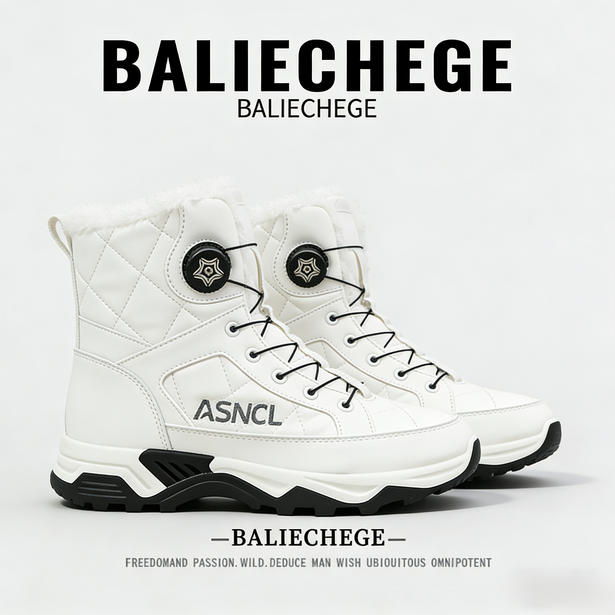 【法国BALIECHEGE专柜】冬季棉靴短筒雪地靴户外鞋轻便保暖鞋男士