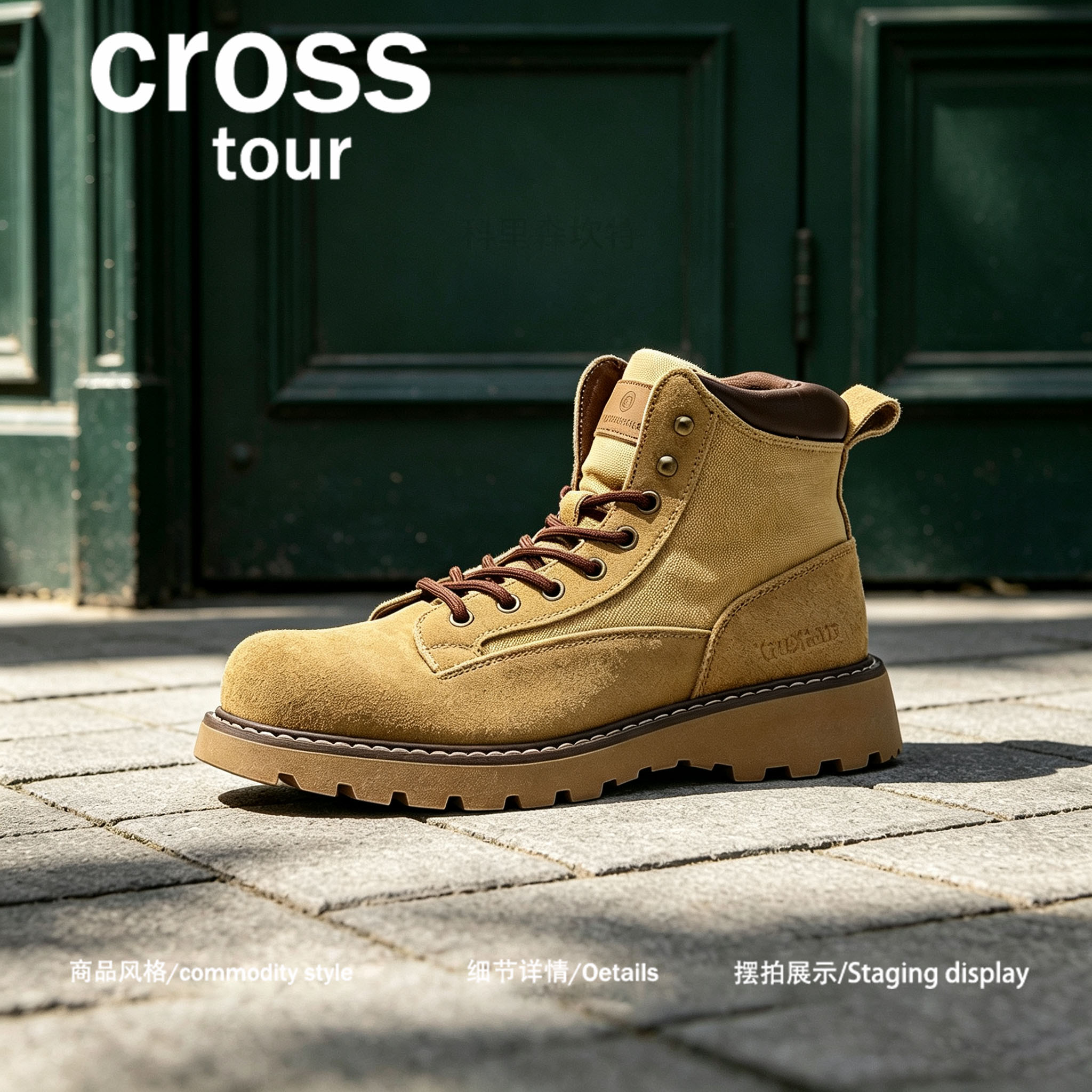 【个性十足】Cross tour高帮英伦风厚底工装靴潮流百搭复古机车靴