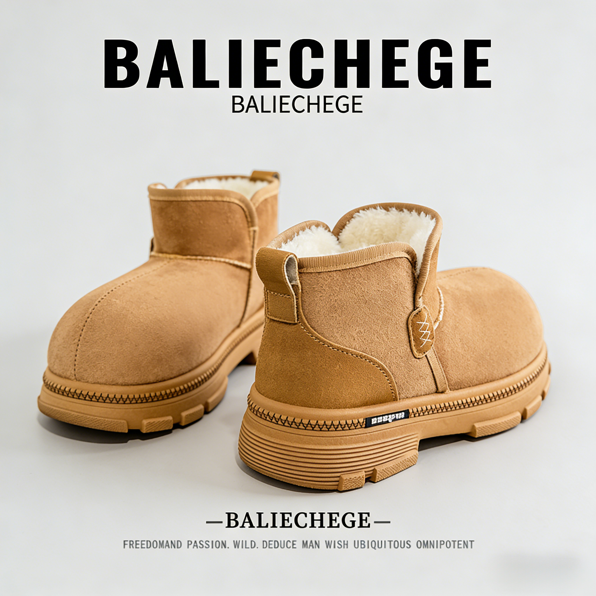 【法国BALIECHEGE专柜】棉靴2025年冬季短筒雪地靴防寒雪地棉鞋