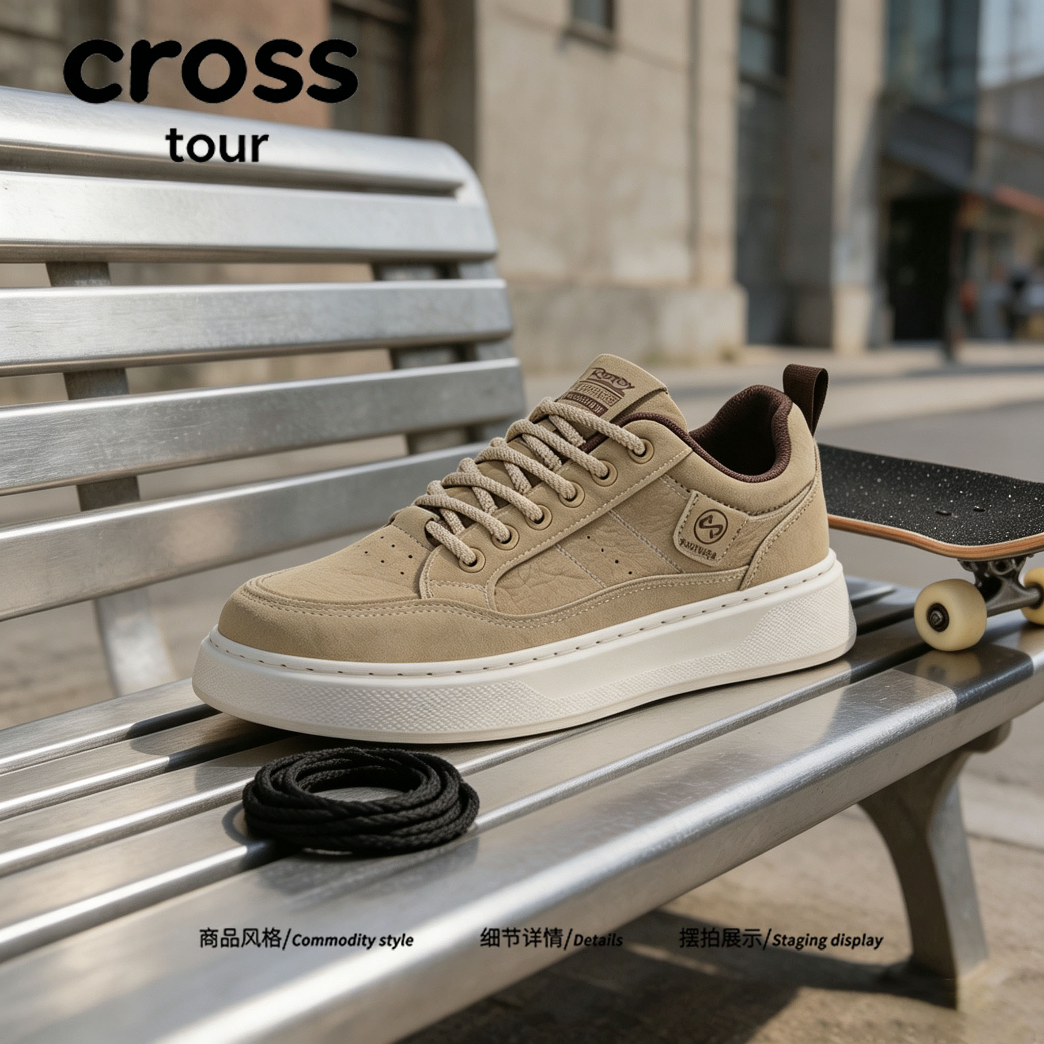 【潮感出街】Cross tour简约休闲板鞋轻便耐磨日常出行潮流板鞋