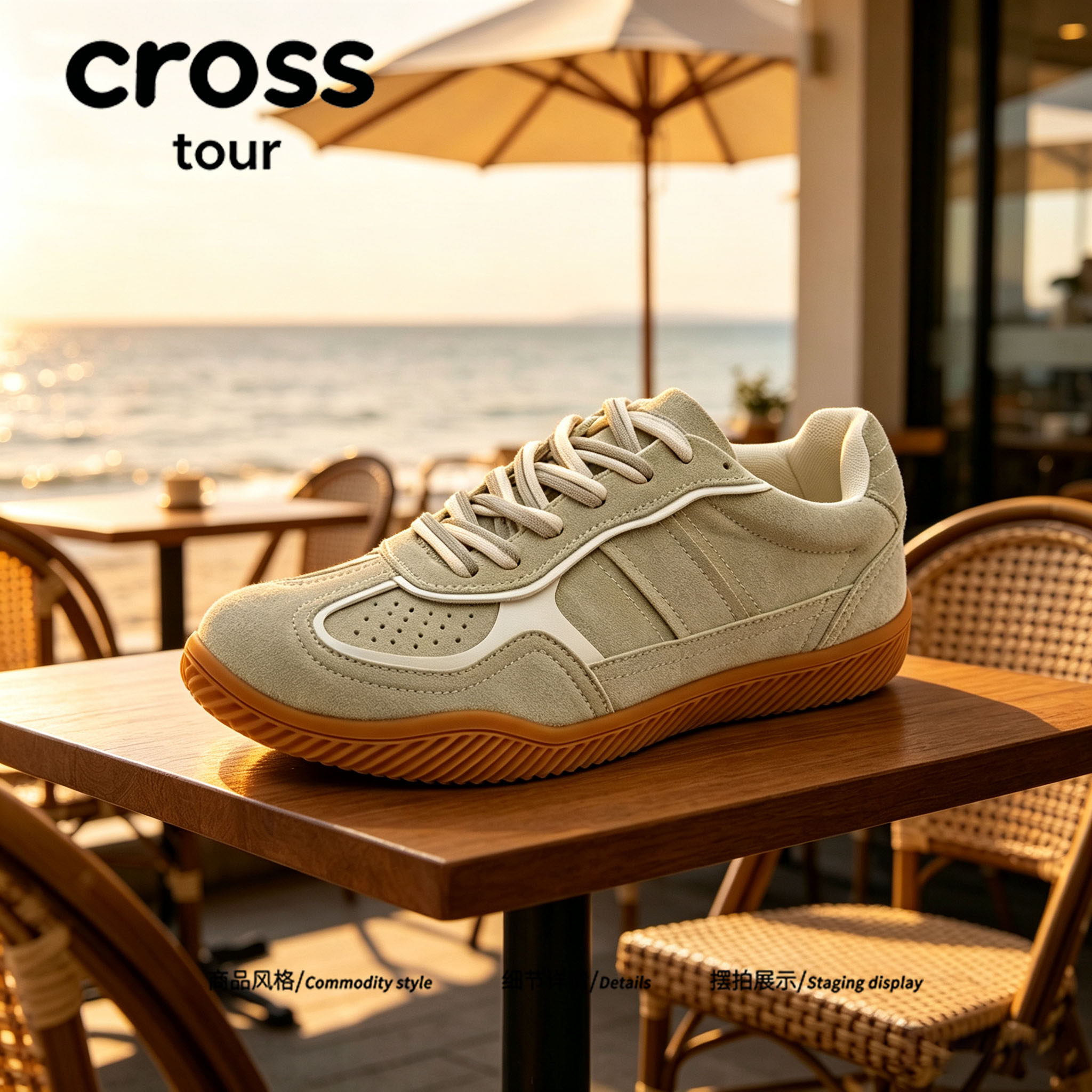 【清寂度日】Cross tour德训休闲板鞋2026新款软弹鞋底复古训练鞋
