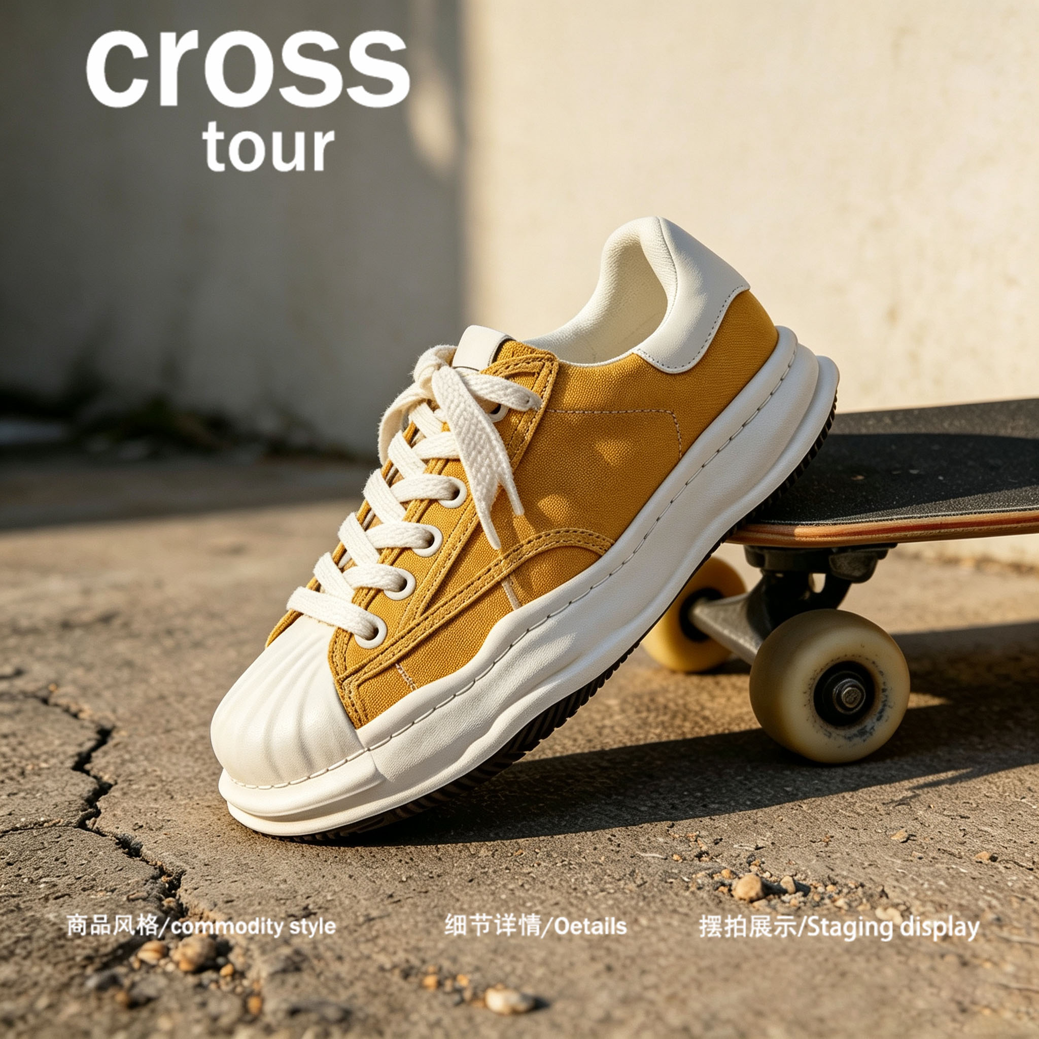 【街感风尚】Cross tour港风休闲板鞋耐磨轻便日常出街潮流板鞋