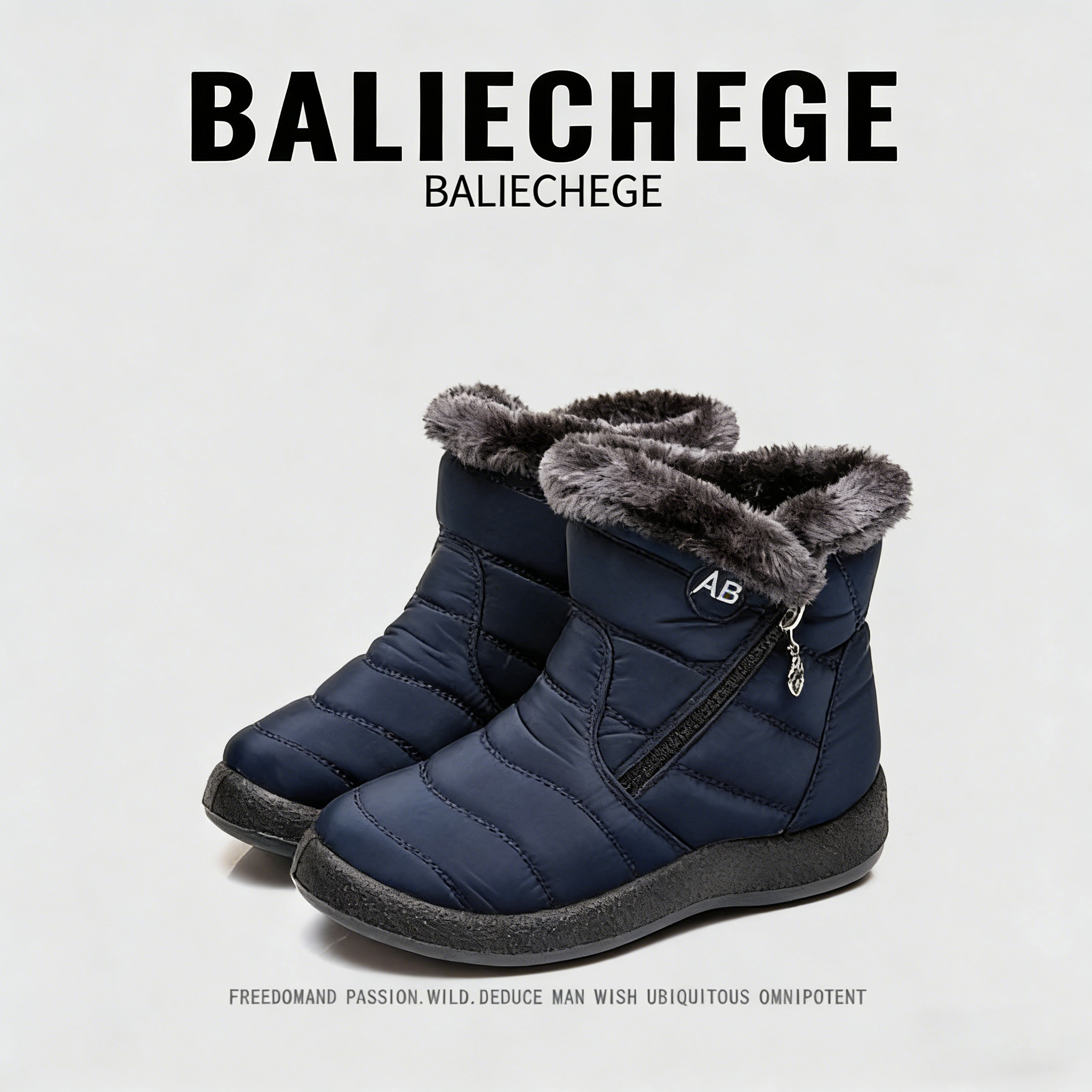 【法国BALIECHEGE专柜】棉内里短筒雪地靴男款2025新款冬季保暖