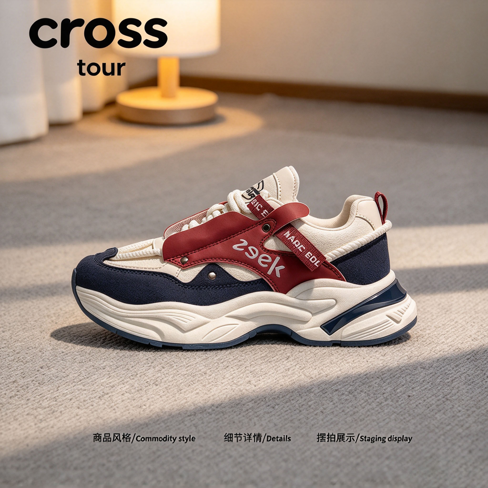 【出行无忧】Cross tour复古厚底休闲鞋休闲百搭耐磨潮流百搭单鞋