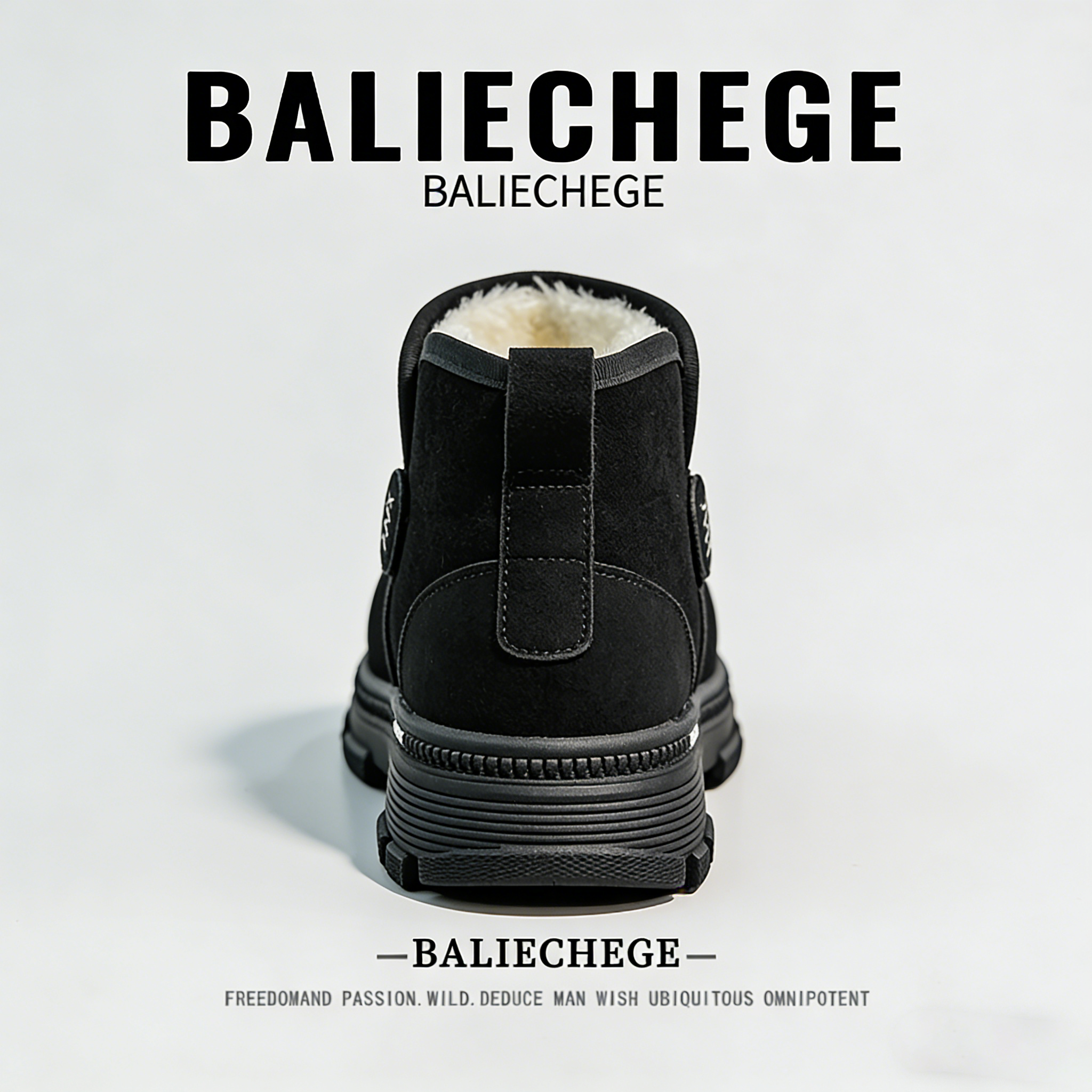 【法国BALIECHEGE专柜】2025年冬季短筒防滑雪地靴棉内里男士保暖