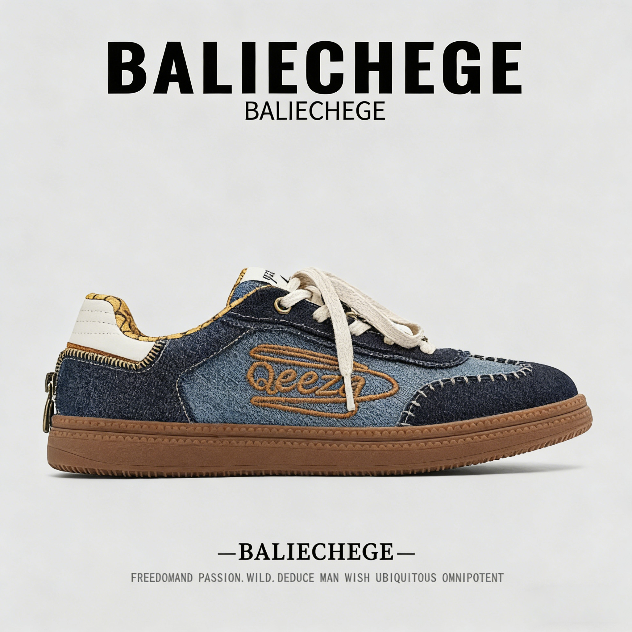 【法国BALIECHEGE专柜】休闲板鞋运动休闲系带2025年秋季百搭复古