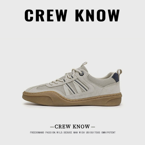 【法国CREW KNOW男鞋】2026春季新款时尚小白鞋男女德训潮鞋