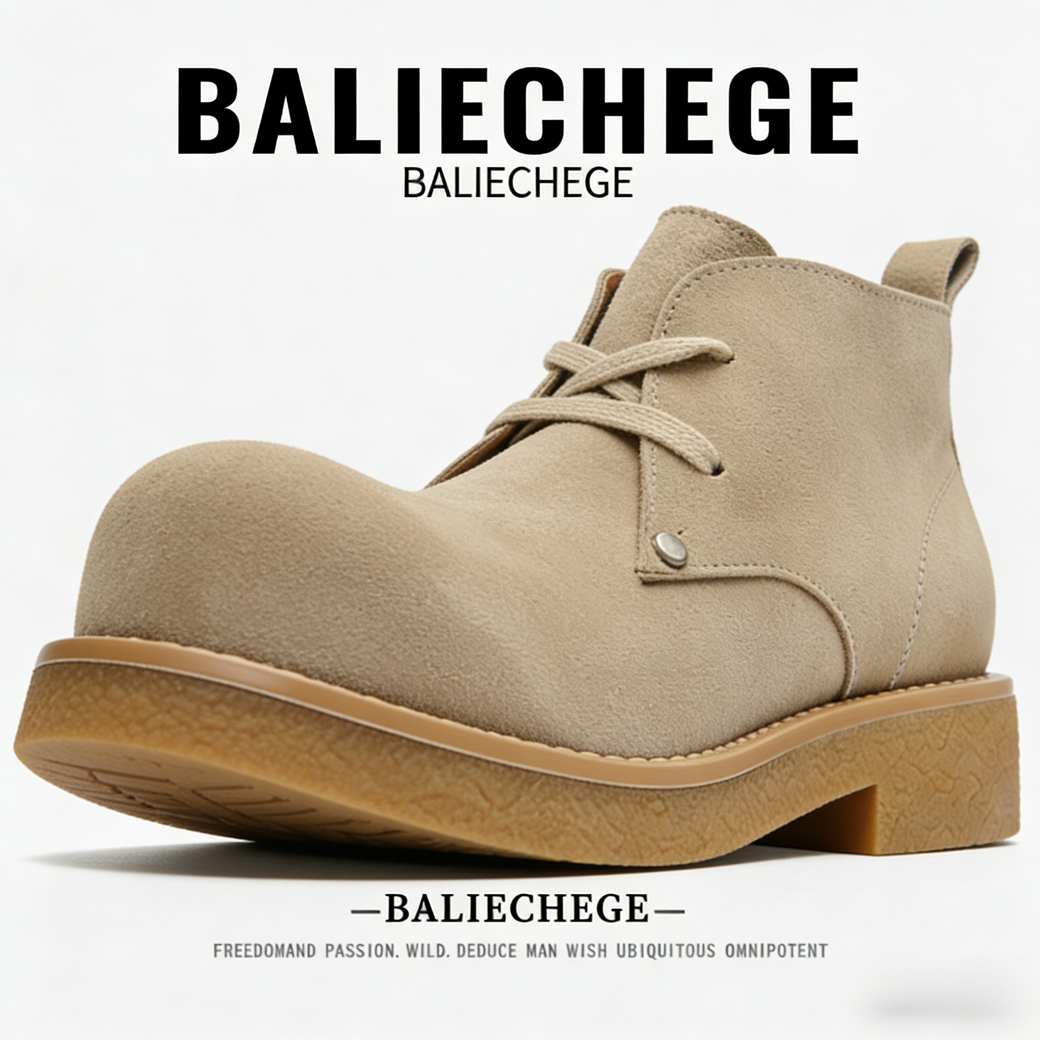 【法国BALIECHEGE专柜】英伦浅棕色复古风短筒系带牛仔布冬季马丁