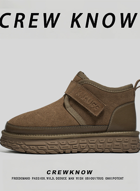 【法国CREW KNOW专柜】雪地靴2025新款魔术贴棉内里保暖圆头短筒