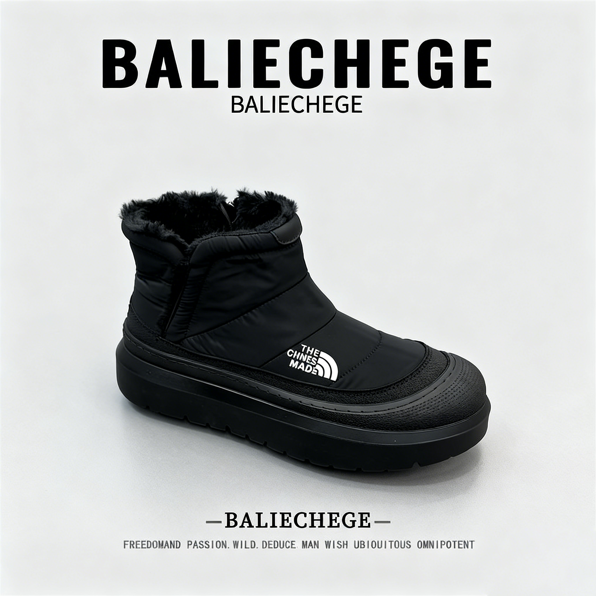 【法国BALIECHEGE专柜】2025新款加绒加厚雪地靴男保暖户外防水防